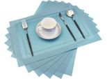 Tovagliette, Tovagliette Lavabili Antiscivolo Resistenti Al Calore, Colore, Blu, Forma, Rettangolo, Quantità, 4 Pezzi