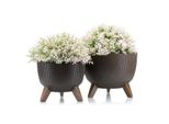 Howhomely | Fioriere - Rosa Linea Eco - Set Di 2 - Caffè Espresso - Design Moderno - Robusto Ed Ecologico - Vasi Da Fiori