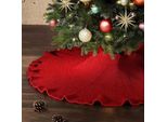 Coperta Per Albero 122Cm Gonna Per Albero Di Natale, Coperta Per Albero Di Natale Tappeto Per Albero Di Natale Decorazione Per Albero Di Natale, Rosso, Poliestere