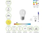 Lampadina Led A Sfera Con Filettatura E27. 6,5 Watt. Equivalente A 50 Watt. 806 Lumen. Luce Calda 3000º K.