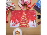Tovagliette Di Natale, Set Di 4 Tovagliette, Tovagliette Da Tavola Resistenti Al Calore, Tovagliette Lavabili Tovagliette Di Natale Per Decorazione, 30X45Cm, B, Rettangolo, 4