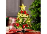 Mini Albero Di Natale, Led 11.8Inch Mini Albero Di Natale Con, Mini Abete Per Tavolo, Albero Di Natale In Miniatura, Albero Di Natale Artificiale, 80% Cloruro Di Polivinile, B