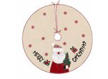 100 Cm Gonna Dell'albero Di Natale Fiocco Di Neve Coprigambe Dell'albero Di Natale Tappetino Di Base Decorazione Natalizia, Babbo Natale, Finto Lino