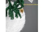 Nuovo Albero Di Natale In Peluche Gonna Per Albero Di Natale Decorazione Per Albero Di Natale, 150 Cm, Bianco, Poliestere
