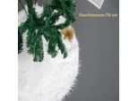 Nuovo Albero Di Natale In Peluche Gonna Per Albero Di Natale Decorazione Per Albero Di Natale, 78 Cm, Bianco, Poliestere