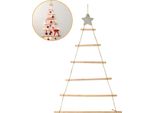 Albero Di Natale Di Legno Ornamento Albero Di Natale A Parete Con Scala Di Rami Per Casa Soggiorno Sfondo Decor, A, Legno