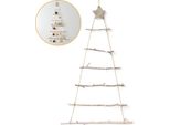 Albero Di Natale Di Legno Ornamento Albero Di Natale A Parete Con Ramo Scala Per Casa Soggiorno Sfondo Decorazione, C, Legno