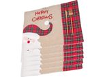 Tovagliette Natalizie 33X45Cm Tovagliette Natalizie Vacanza Tovagliette Cucina Festa Decorazione, Babbo Natale, Rettangolo, 6 Pezzi