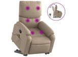 Vidaxl Poltrona Per Massaggi Con Ausilio Per La Posizione Eretta Cappuccino-Marrone In Pelle Finta