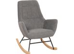Sedia A Dondolo HWC-N13, Sedia A Dondolo Reclinabile Poltrona Tv, Legno Massiccio Metallo Tessuto/Tessuto 320G/M² ~ Grigio Scuro