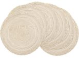 Tovaglietta Da Pranzo In Cotone Intrecciato Antiscivolo Tappetino Da Tavolo Caffè Caldo Pads Tovaglietta Resistente Al Calore Per Casa Natale Matrimonio Decorazione, Beige 38Cm,