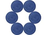 ["Tovaglietta Antiscivolo In Cotone Per Tavolo Da Pranzo Tappetini Caldi Per Caffè Tovaglietta Resistente Al Calore Per Casa Natale Matrimonio Decor, Blu38Cm6 Pz""],"