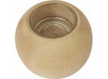 Palla Per Tealight In Legno Di Pino Cembro Con Decorazione In Vetro Lanterna 40.10-011