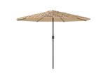 Vidaxl Ombrellone Con Led E Palo In Acciaio Marrone 324X324X247 Cm