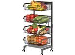 Carrello Da Cucina A 4 Livelli Su Ruote, Cesto Di Stoccaggio Regolabile In Metallo Per Frutta/Verdura, Carrello Di Stoccaggio Per Bagno, Soggiorno, Ufficio