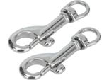 2 Ganci A Bullone Monofacciali In Acciaio Inox 316 Con Chiusura A Scatto, Ganci Girevoli Per Collari Per Cani, 65 Mm