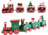 2Pcs Treno Di Natale Decorazione Decorazione Da Tavolo Di Natale Mini Treno Di Natale In Legno Xmas Party Albero Di Natale Renna Decorazione Natale Capodanno Regali
