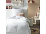Set Di Biancheria Da Letto - Oggi - 123318 - 1 Persona - 140 X 200 Cm - Garza Di Cotone, Monocolore - Gesso