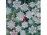 36Pcs Plastica Fiocco Di Neve Ornamenti Di Natale Inverno Decorazioni Appendere Fiocco Di Neve Decorazioni Per L'albero Di Natale Winter Wonderland, Argento