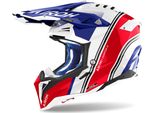 Casco Motocross Airoh Aviator 3 Hima, Bianco/Blu/Rosso, M (57/58)