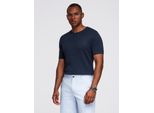 T-Shirt Ombre Da Uomo In Maglia Con Polsini A Coste Blu Scuro Xl