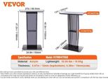 Supporto Per Podio In Acrilico, Design Ergonomico, Struttura In Acrilico Trasparente, Nero