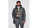 Ombre Long, Giacca Da Uomo Trapuntata Con Cappuccio Grigio Xl