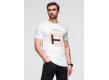 T-Shirt Ombre Con Grande Stampa Bianca L