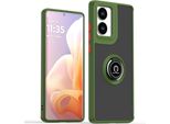 Custodia Per Motorola Moto G85 Traslucida Opaca In Tpu Con Supporto Ad Anello E Supporto Verde Militare