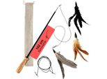 Canna Da Pesca Per Gatti Jooier Premium Con Piume - Manico In Legno, 3 Piume Sostituibili E Cavo Di Gomma Di Ricambio - Canna Da Pesca Per Gatti Allungabile (102 Cm)