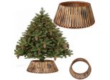 Coil Copertura Per Albero Di Natale, Gonna Per Albero Di Natale, Copertura Per Albero Di Natale, Supporto Per Albero Di Natale, Compensato Di Legno, Diametro: 66 Cm, Ovale, Marrone Scuro