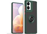 Custodia Per Motorola Moto G85 Traslucida Opaca In Tpu Con Supporto Ad Anello E Supporto Verde Scuro