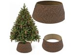 Coil Copertura Per Albero Di Natale, Gonna Per Albero Di Natale, Copertura Per Albero Di Natale, Supporto Per Albero Di Natale, Tessuto/Cartone, Diametro: 68 Cm, Ovale, Marrone
