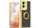 Custodia Per Motorola Moto G85 Traslucida Opaca In Tpu Con Supporto Ad Anello E Supporto Giallo
