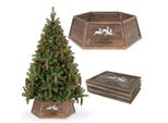 Coil Copertura Per Albero Di Natale, Gonna Per Albero Di Natale, Copertura Per Albero Di Natale, Supporto Per Albero Di Natale, Legno Di Pino, Diametro: 66 Cm, Ovale, Marrone