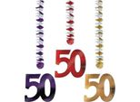 Amscan - Ritaglio - Decorazione Da Appendere, Foglio, 50. Confezione Da 3 SG38801 (Taglia Unica) (Colorato)
