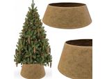 Coil Copertura Per Albero Di Natale, Gonna Per Albero Di Natale, Copertura Per Albero Di Natale, Supporto Per Albero Di Natale, Tessuto/Cartone, Diametro: 68 Cm, Ovale, Beige