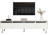 Aiorber Mobile Tv Moderno Bianco 178 Cm Con 4 Cassetti E Gestione Dei Cavi - Design Minimalista In Mdf E Acrilico - Bianco