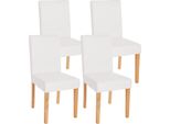 Set Di 4 Sedie Per Sala Da Pranzo Sedia Da Cucina Littau ~ Pelle Finta, Bianco Opaco, Gambe Chiare