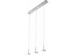 Lampada A Sospensione Dunk 3 Luci Fabas Luce - Led 24W Dimmerabile - Alluminio Spazzolato Design Lineare