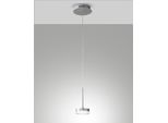 Dunk - Lampada A Sospensione Singola Alluminio Satinato Di Fabas Luce - Led 8W Dimmerabile, Design Moderno