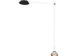 Arabella - Lampada A Sospensione Decentrata Ambra - Fabas Luce - Led 8W Dimmerabile - Montaggio Con Decentramento