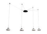 Lampadario A Sospensione Arabella A Led In Metallo E Vetro Soffiato Fumè 3547-49-126 Fabas Luce