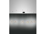 Lampadario A Sospensione Arabella A Led In Metallo E Vetro Soffiato Ambra 3547-46-125 Fabas Luce