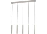 Lampada A Sospensione Prado 5 Luci Fabas Luce - Led 33 W Dimmerabile - Bianco Opaco Design Lineare