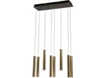 Lampada A Sospensione Prado 8 Luci Fabas Luce - Led 52 W Dimmerabile - Ottone Design Lineare
