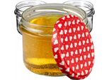 Kadax Barattoli Per Conserve Con Coperchio "Tartu"", Barattoli Per Conserve, 235Ml, 50 Pezzi, Motivo A Cuore"