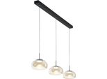 Brena - Lampadario A Sospensione 3 Luci Fabas Luce - Led 30W Dimmerabile - Cognac Design Lineare