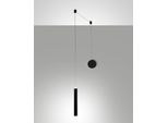 Lampada A Sospensione Decentrata Prado Nero Opaco - Fabas Luce - Led 6,5W Dimmerabile - Montaggio Con Decentramento