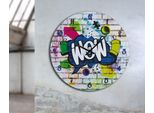 Casablanca Wanduhr, Rund, "Wow"", Graffitimotiv, Mdf, Mehrfarbig, , L. 2 Cm, D. 33,8 Cm 44387/Abverkauf Nur Solange Vorrat Reicht"
